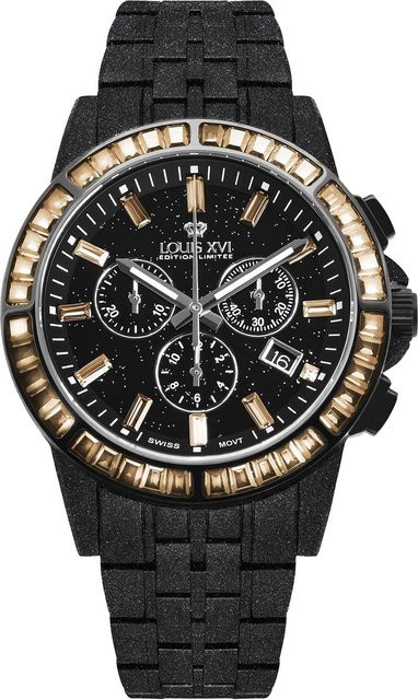 LOUIS XVI Chronograph, Quarz, Edelstahl, Schwarz, 43 mm, Herren - Bild 1