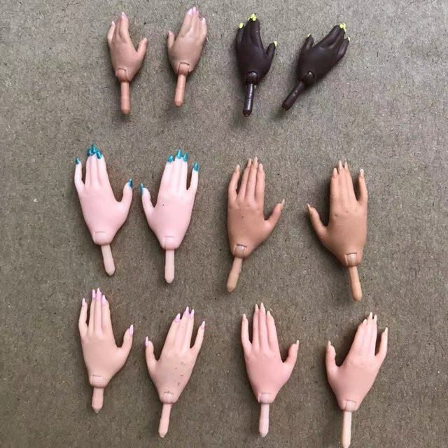ROUND YUAN Mode Schwester Puppe Ersatz Hände, Zubehör, Weiß Braun Schwarz - Bild 1
