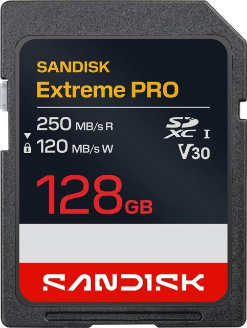 SanDisk Extreme PRO SDXC Speicherkarte 128 GB UHS-I V30 U3 in Schwarz - Bild 1