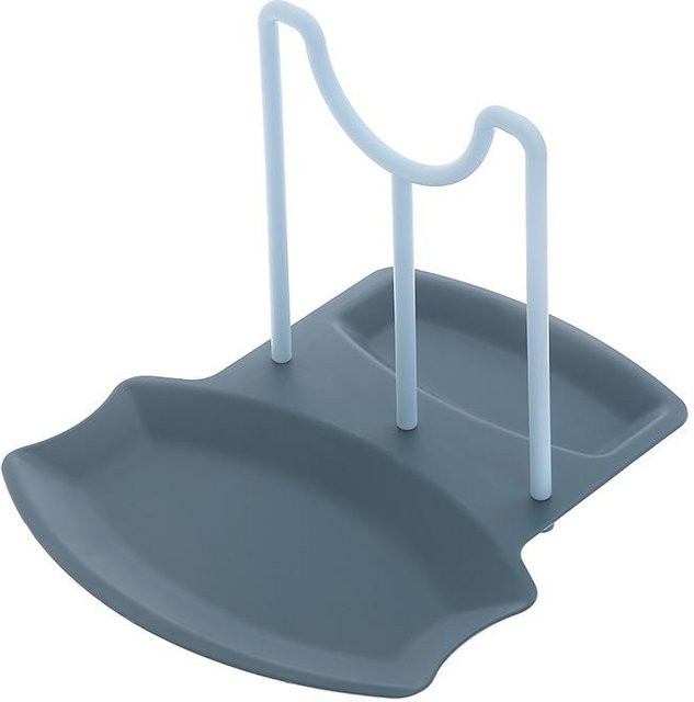 Stonego Küchenorganizer aus Kunststoff in Grau mit Regal als multifunktionales Abtropfgestell für Pfannenwender, Topfdeckel und Utensilien, B/T/H: 22,0 x 15,0 x 19,0 cm - Bild 1