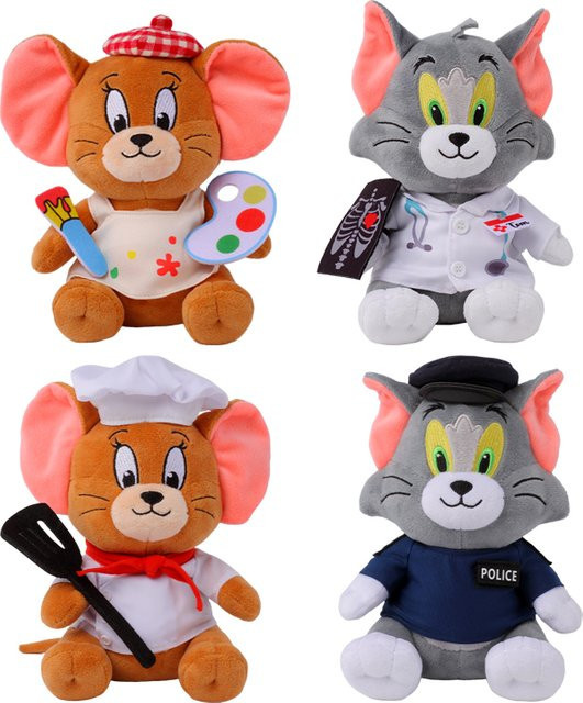 HUGKIS Tom und Jerry Plüschtiere Berufsserie, Stofftier, 20cm - Bild 1