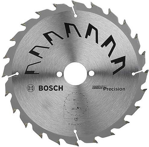 Bosch Precision Hartmetall Kreissägeblatt Silber, Durchmesser: 190 mm, Bohrung: 30 mm, Zähneanzahl: 24 - Bild 1