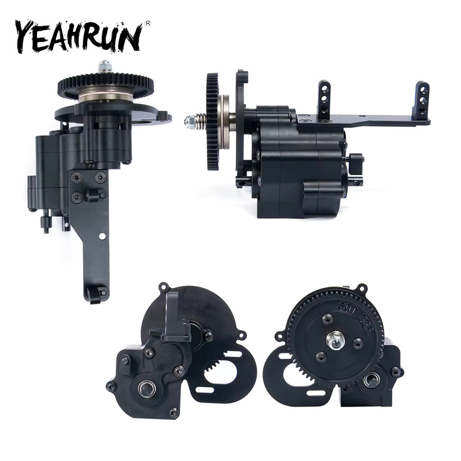 YEAHRUN Metall 2-Gang-Getriebe-Getriebemotor, für Axial Wraith, Schwarz - Bild 2