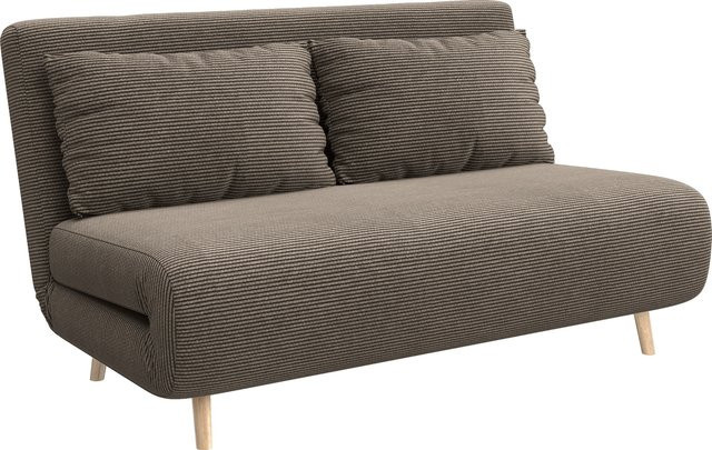 HOMCOM 3 in 1 Schlafsofa 2 Sitzer mit Schlaffunktion und Kordoptik, Dunkelbraun, B: 191 cm, T: 141 cm - Bild 1