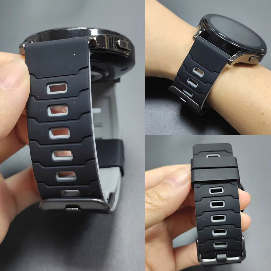 Uhrenarmband Silikon, 22 mm, Schwarz, Unisex - Bild 1