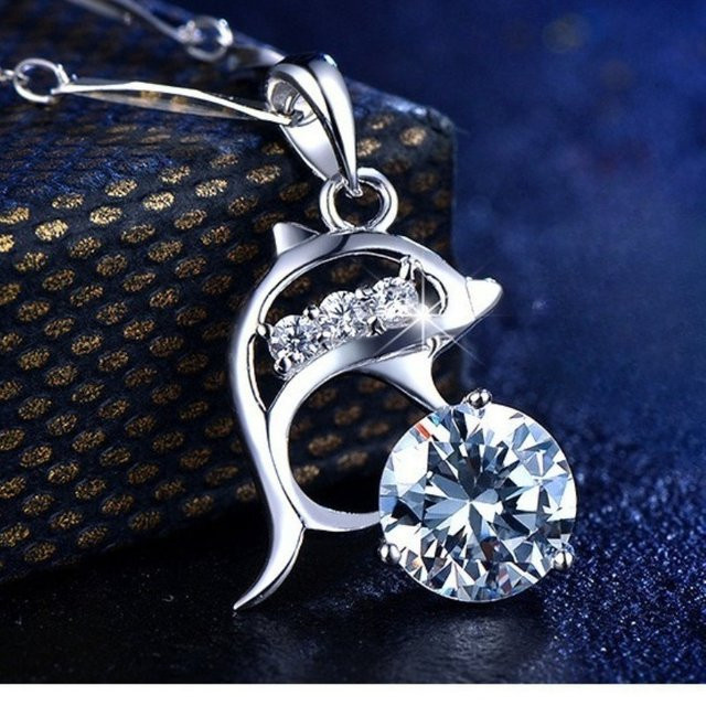SAY Halskette 925 Silber, vergoldet, Zirkonia, Damen - Bild 1