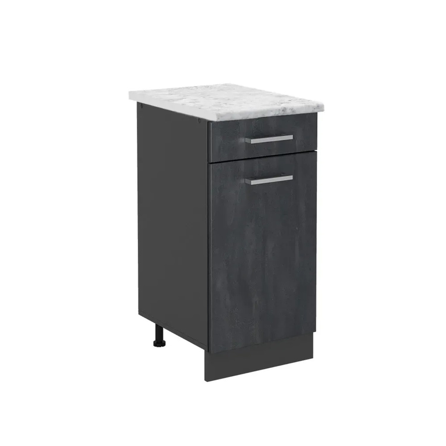 Vicco Küchenunterschrank R-Line in Schwarz Beton/Anthrazit mit Marmor-Optik, Breite: 40 cm - Bild 2