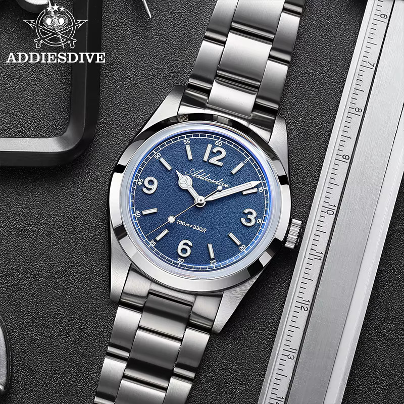 ADDIESDIVE Armbanduhr, Quarz, Edelstahl, Grün, 36 mm, Herren - Bild 6