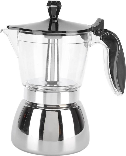 Tooarts Moka Kaffeekanne aus Edelstahl in Grau mit achteckigem Design für 6 Tassen - Bild 1