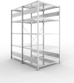 Meta Steckregal S3 CLIP 230 DGR mit 10 verstellbaren Böden, verzinkt, B/T/H: 200 x 100 x 80 cm - Bild 1