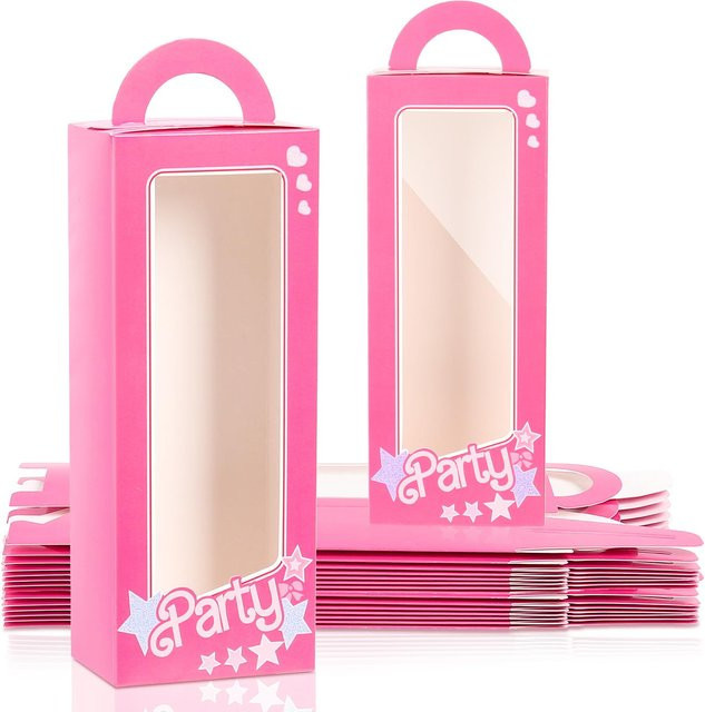 20 Partyboxen aus Papier in Rosa und Blau als Geschenktüten für Geburtstage und Süßigkeiten - Bild 1
