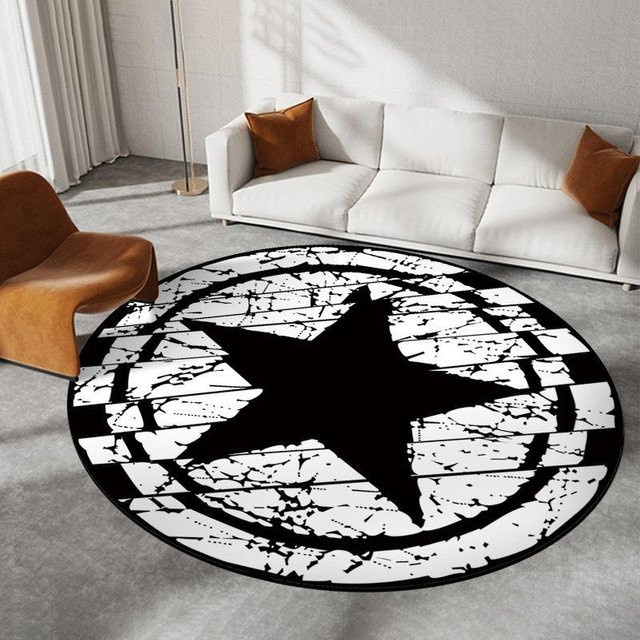 Karpetti Disney Captain America Runder Teppich in Weiß, Durchmesser: 120 cm - Bild 1