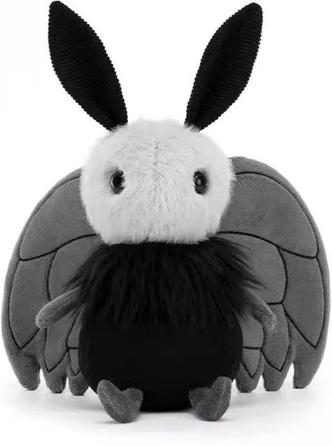Kidsly Mothman Moth Puppe, Plüsch Spielzeug, schwarz, 20 cm - Bild 1