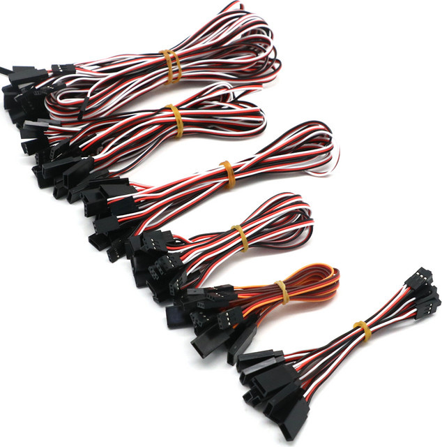 Mitoot Servo-Verlängerungskabel Set in Schwarz mit verschiedenen Längen für Futaba-Stecker und Futaba-Anschluss - Bild 1
