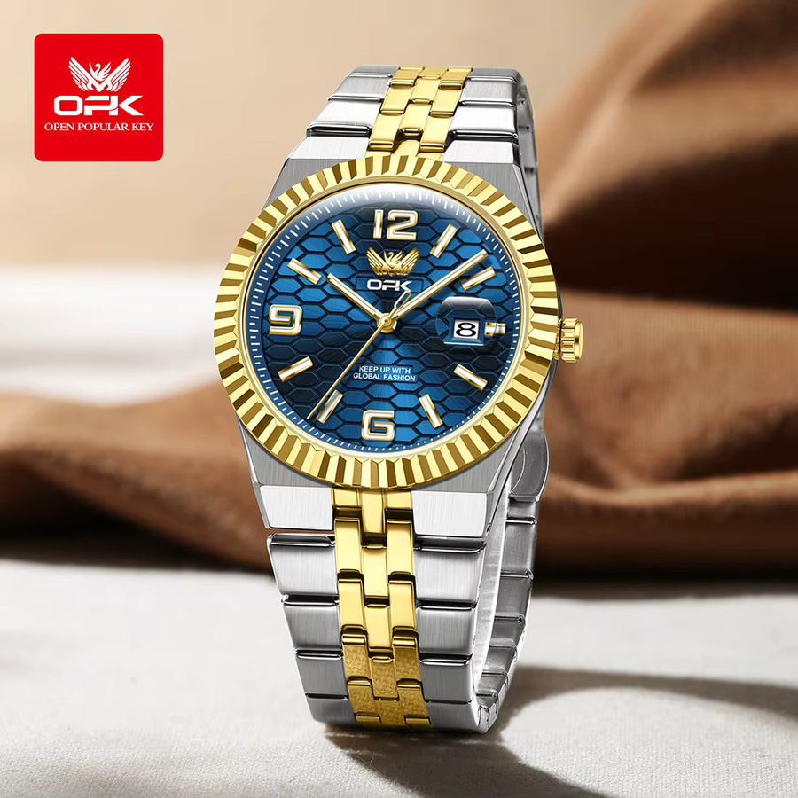 OLEVS Armbanduhr Edelstahl, Automatik, Blau, Herren - Bild 2