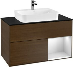 V&B Waschtischunterschrank Finion 100 Wandbeleuchtung in Weiß lackiert B/T/H: 100 x 50,1 x 50,1 cm - Bild 1