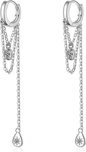 YIRAN Jewelry Creolen, silberfarben, Zirkonia, Damen - Bild 1