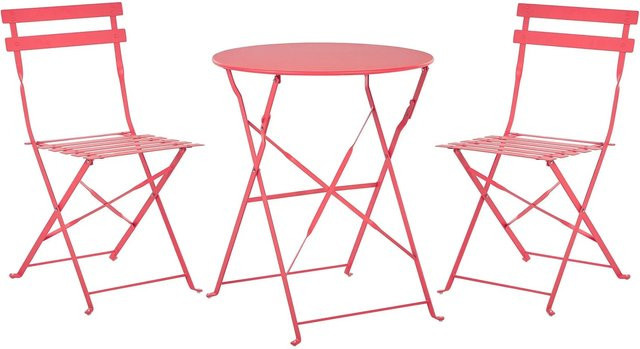 Beliani Bistro Set FIORI aus Metall in Rot, B/T/H: 60 x 60 x 80 cm - Bild 1