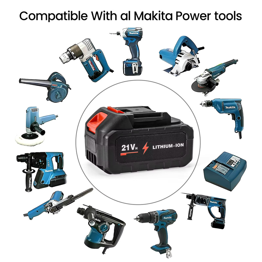 GECOFEER Lithium-Ionen-Ersatzakku 13000mAh für Makita, kompatibel mit BL1860B und BL1860 und BL1850, Schwarz - Bild 2