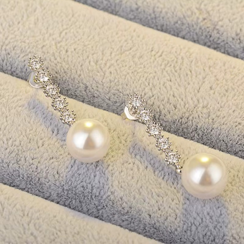 YDSMOSO Moissanit-Ohrringe, 925 Silber, Perle, Damen - Bild 4