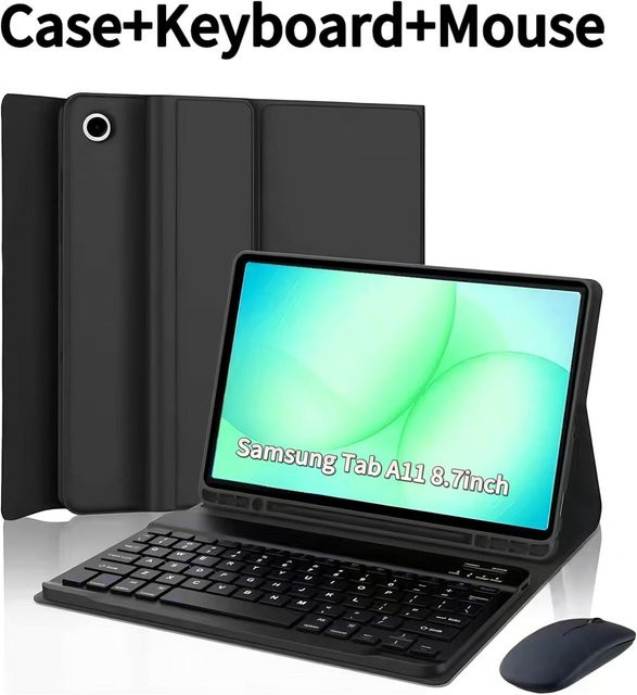Samsung Galaxy Tab A11 8,7 Zoll Hülle mit kabelloser Bluetooth-Tastatur in Schwarz - Bild 1