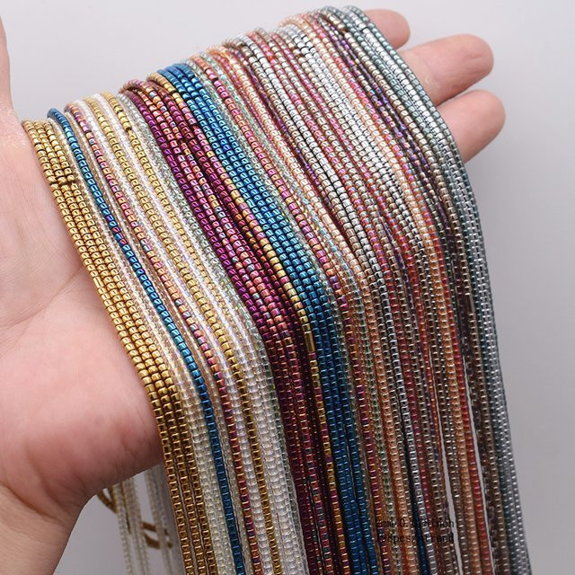 YanQi Glas Perlen, Reis Form, Gold Farbe, Silber Farbe, 2mm - Bild 1