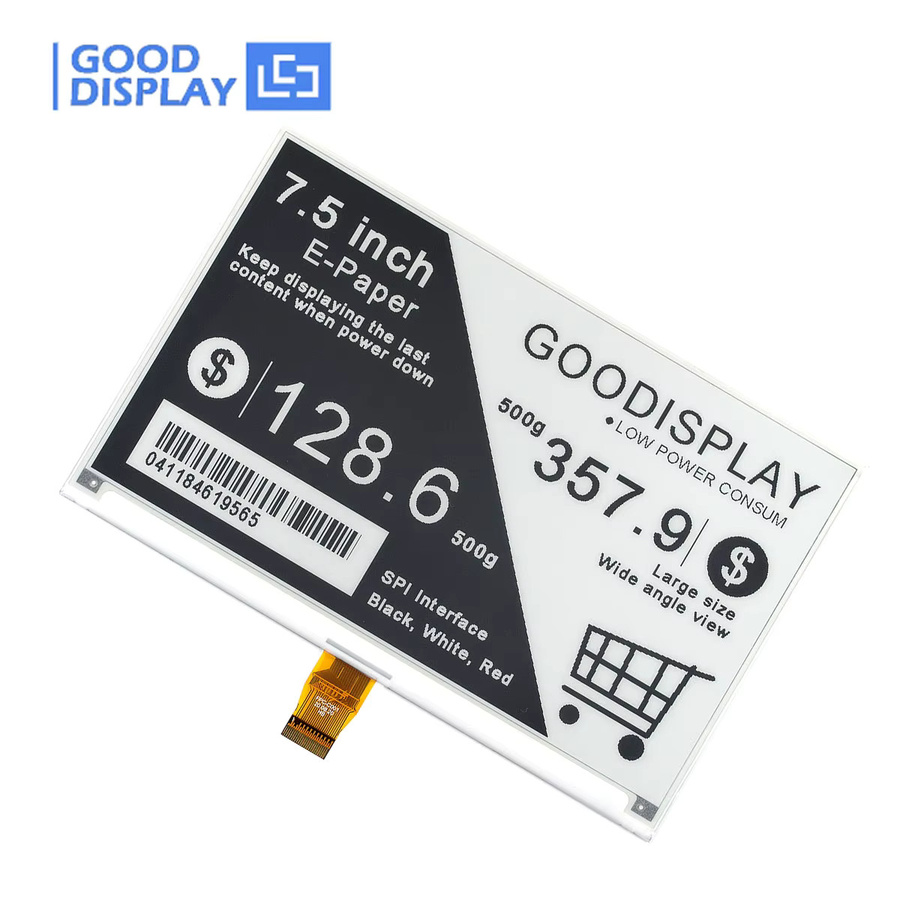 GooDisplay 7,5-Zoll E-Paper-Bildschirmmodul mit 4-Stufen-Graustufen, E-Ink-Display, 800x480 Auflösung, 1,5s Schnelle Aktualisierung und SPI-Schnittstelle, Modell GDEY075T7 - Bild 2