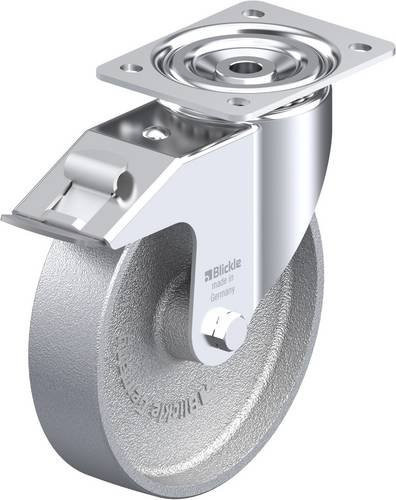 Blickle Lenkrolle LI-G 200G-FI mit Feststeller, Rad-Durchmesser: 20 cm, Tragfähigkeit: 350 kg, Farbe: Blau/Silber - Bild 1