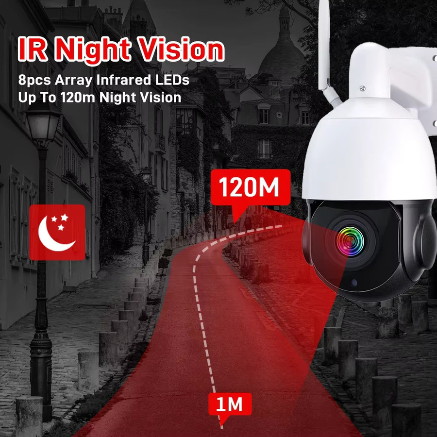 iCSee PTZ IP Kamera Outdoor mit 8MP 4K Auflösung, 50X Zoom, WiFi, Motion Alarm und Zwei-Wege Audio in Weiß - Bild 6