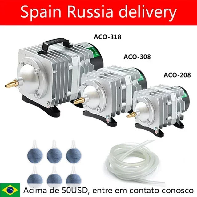 Hailea ACO Elektromagnetischer Luftkompressor für Koi-Aquarium und Teich, Silber, 220 V - Bild 1