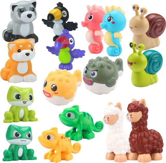 Yiuiuly Zoo-Tierformen, Bausteine, Zubehör, Kunststoff, Bunt / Mehrfarbig - Bild 1