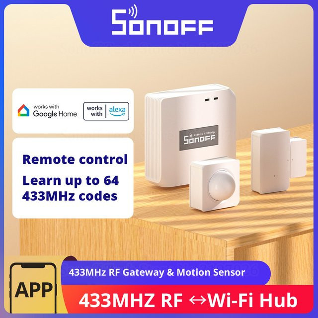 SONOFF RF Bridge R2 433MHz Gateway in Weiß für intelligente Szenarien mit Sprachsteuerung über EWeLink, Google Home und Alexa sowie Kompatibilität mit DW2 und PIR3 Sensoren - Bild 1
