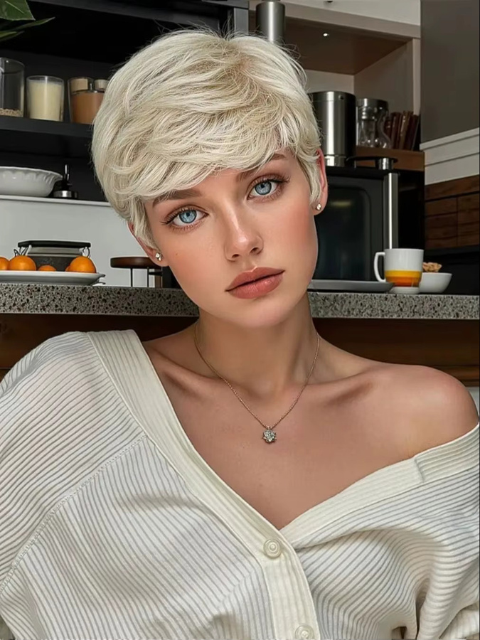 HENRY MARGU Blonde Kurzhaar-Perücke, Pixie-Schnitt, Damen - Bild 4