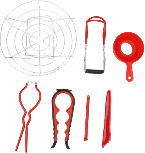 CosyHome 7-teiliges Einmachzubehör Starter-Set aus Edelstahl in Weiß - Bild 1