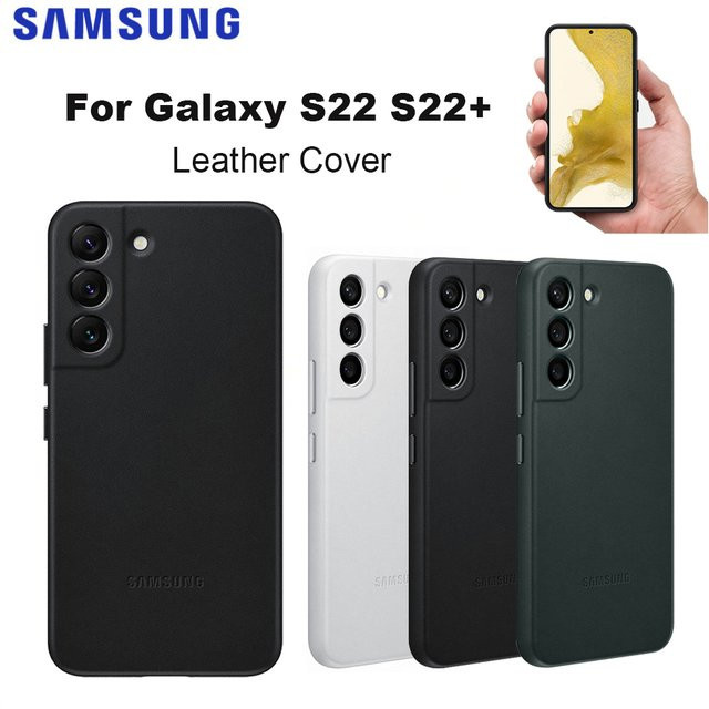 Samsung Galaxy S22 S22+ S22Plus Schutzhülle aus echtem Leder in Schwarz - Bild 1