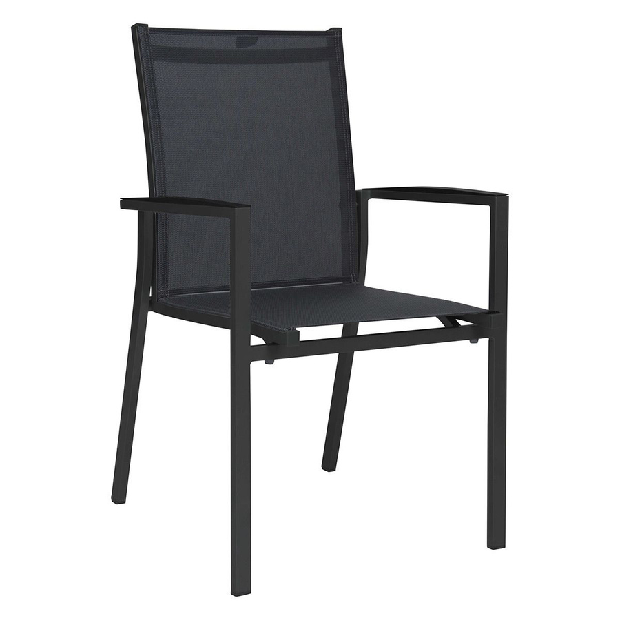 Stern Gartenmöbel Set bestehend aus 4 Stapelsesseln New Levanto in Anthrazit und einem Tisch mit Tischplatte Dekor Quartz, Tischgröße B: 160 cm, T: 90 cm - Bild 2