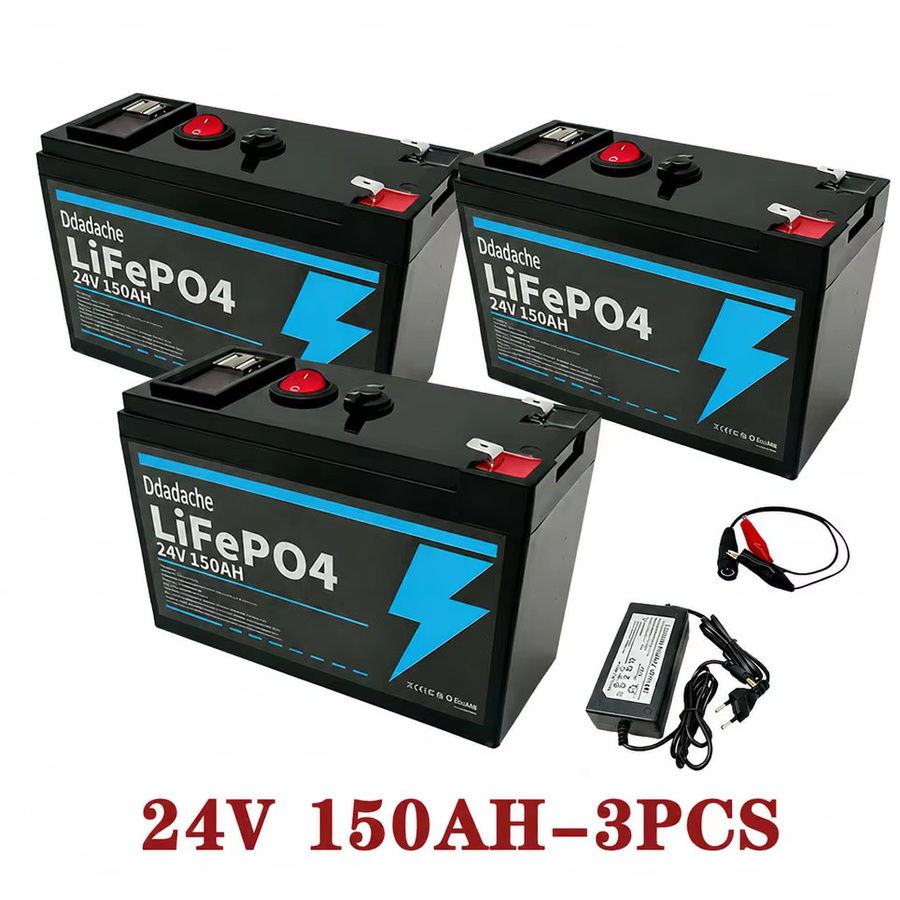 Wiederaufladbarer 24V 150Ah Lithium-Batteriepack aus 18650 Zellen in Schwarz inklusive 25,2V 2A Ladegerät für Solarenergie und Elektrofahrzeuge - Bild 8