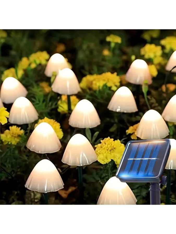 Solar-Pilzlichter mit 12 LEDs von OKAL RED EAST zur Dekoration von Garten, Terrasse und Hof - Bild 5