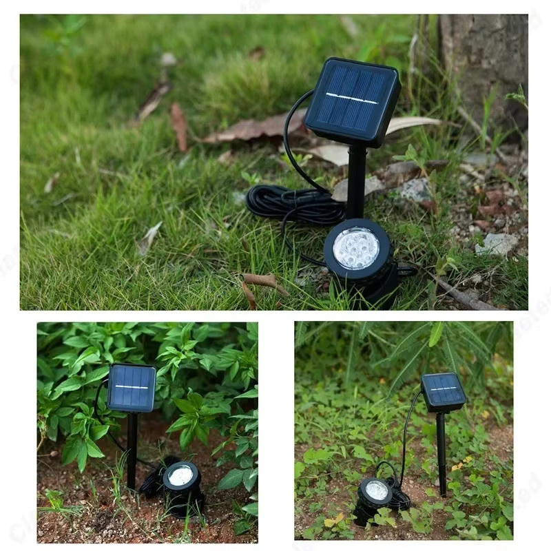 Claeted Solar Unterwasser LED Projektionslicht mit Dual-Kopf für Garten und Landschaftsdekoration in Schwarz - Bild 4