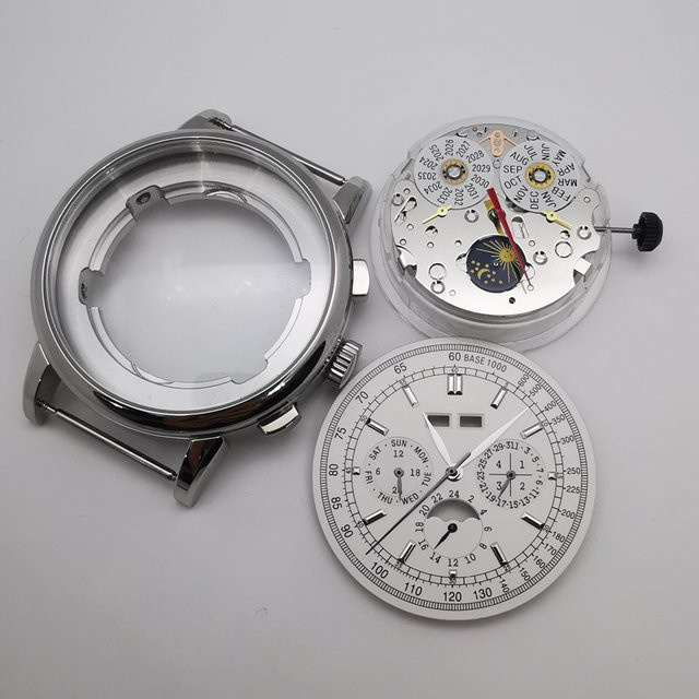 Pargues Uhrengehäuse, Automatik, Edelstahl, Leder, Herren, 42 mm - Bild 1