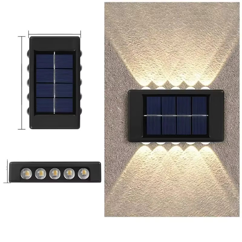 NEWBIRTH Solar-Außenwandleuchte mit 12 LEDs in Schwarz, wasserdichte Gartenleuchte für Hof und Treppen mit warmweißem Licht - Bild 5