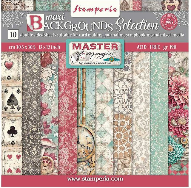 Stamperia Scrapbook-Block Master of Magic Backgrounds Multicolor - Bild 1