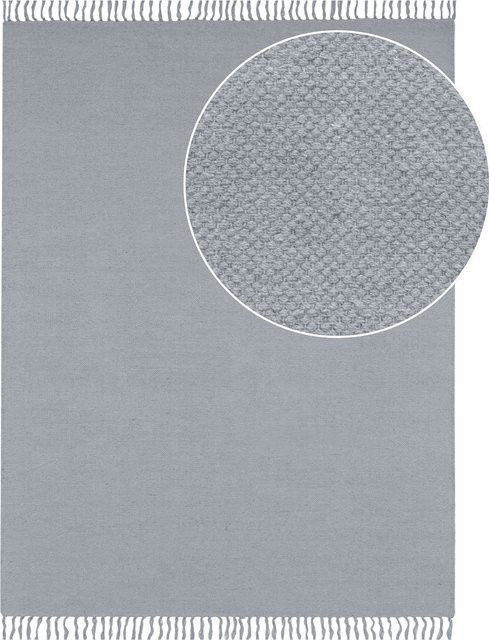 Flachgewebe-Teppich Summer in Grau mit Fransen, pflegeleicht, B/T: 80 x 250 cm - Bild 1