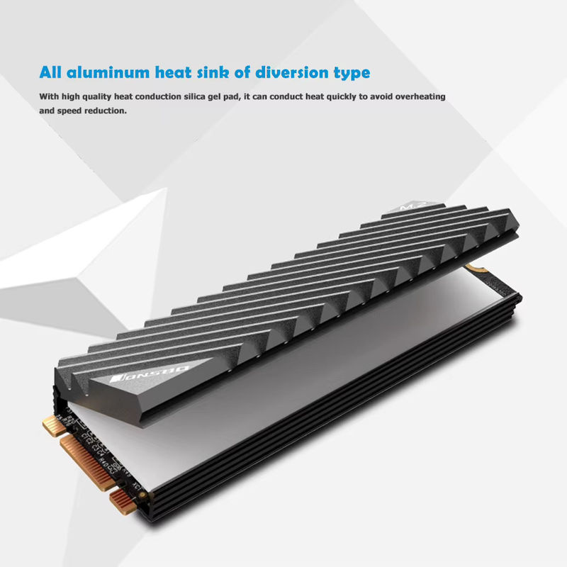 Ninth World M.2 NVMe SSD Kühlkörper aus Aluminium in Rot mit thermischem Silikonpad für 2280 Solid State Festplatten - Bild 3