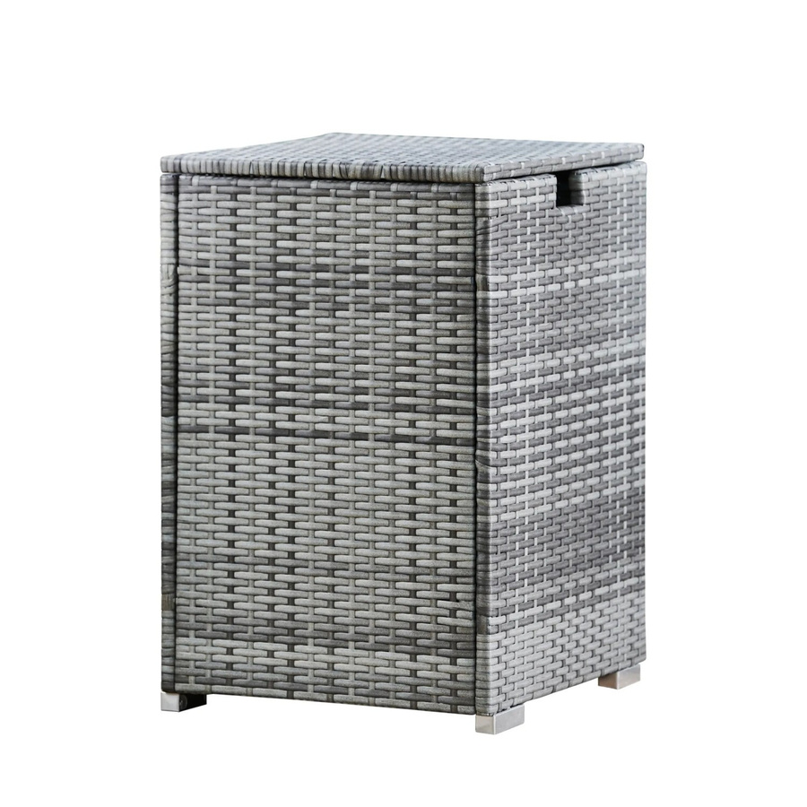 Teamson Home Propangasflaschentankabdeckung Tisch aus Rattan-Wicker in Grau - Bild 2