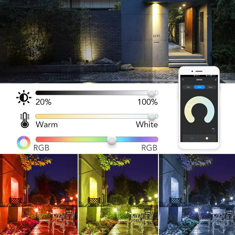 Tuya Smart RGBW LED Flutlicht mit App- und Sprachsteuerung für Garten und Outdoor, CCT 3000-6500K, Schwarz - Bild 2