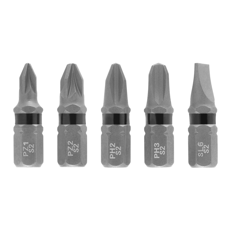 Einhell Impact Bit-Set 5-teilig aus Stahl mit PH, PZ und SL, Länge: 25 mm - Bild 2
