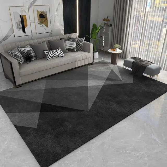 VIKAMA Luxus-Teppich mit geometrischem Muster, modern und schmutzabweisend, B/T: 120 x 80 cm - Bild 1