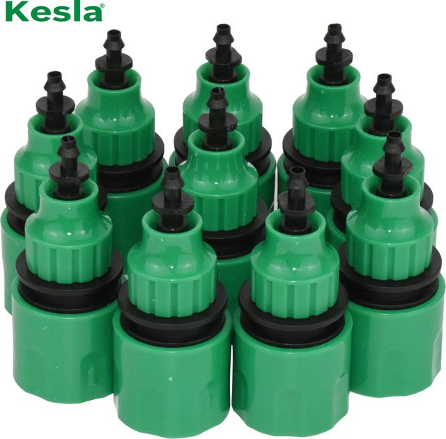 KESLA Wasserrohr-Schnellverbinder für Garten-Tropfbewässerungssysteme, 5 Stück, 1/4 Zoll, Farbe: Grün, Kunststoff, für 4/7mm Schlauch - Bild 1