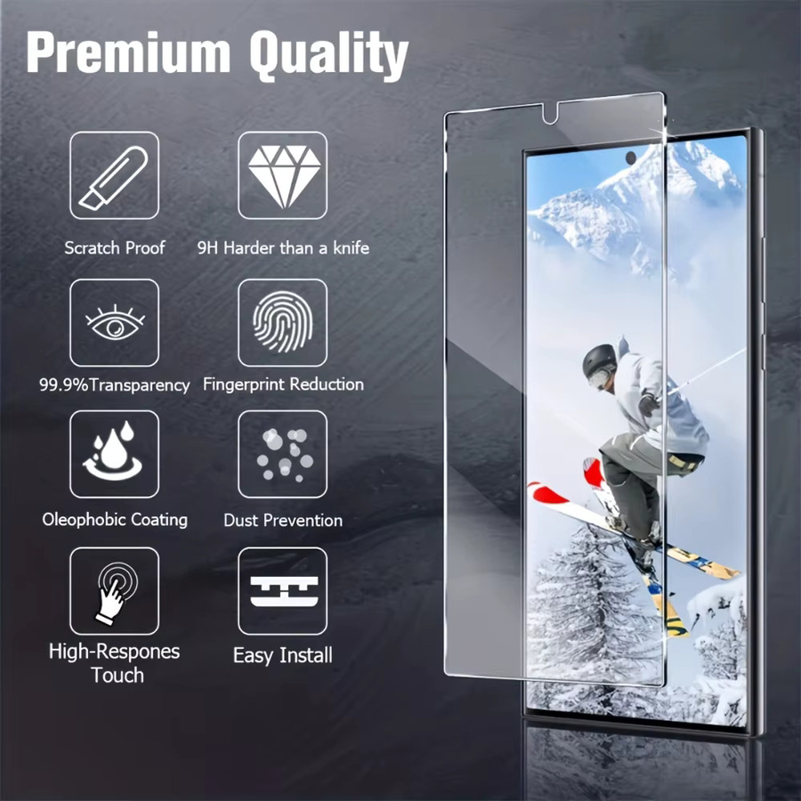 NNBILI 3-teiliges Premium Displayschutz Set aus gehärtetem Glas für Samsung Galaxy S26 Ultra, transparent, 9H+ Härte - Bild 2